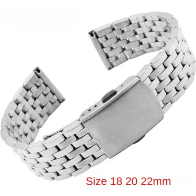 Premium Edelstahl Metall Uhrenarmband Armband Herrenuhr Zubehör 18 20 22 mm - Bild 1 von 4