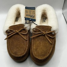 Dearfoams dluxe Women's genuine Shearling Slippers Size 6