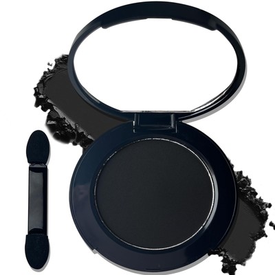 Black Eye Shadow with Mirror,Matte Single Eyeshadow for Halloween,Pressed Pow...