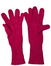 Wool Gloves ARIS Angora Lambswool Knit Maroon One Size Woman  s