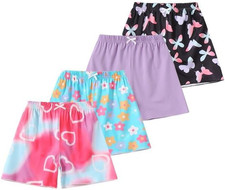 Girls Shorts 4 Pack Summer Elastic Waist Shorts Kids Bike Sports Shorts Lightwei