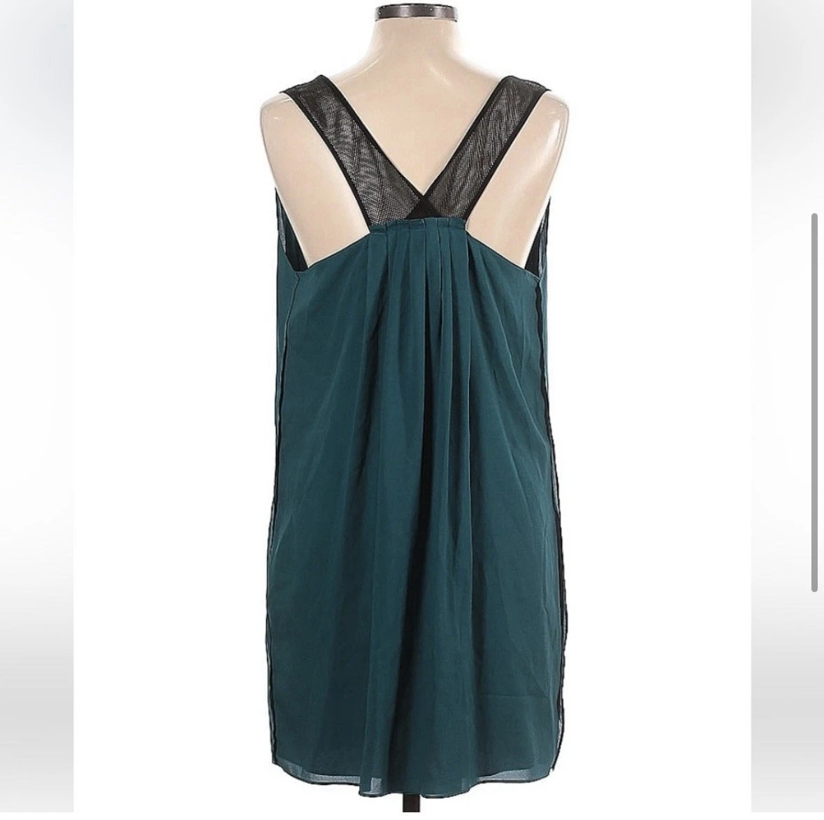Alexander Wang Mini Abito Cambio Maglia Scuro Teal e Nero Scollo a V Taglia:6