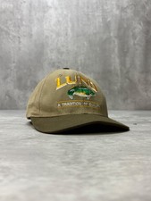 Vintage Lund Embroidered Fish Graphic Earth Tone Snapback Hat OSFA
