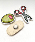 Ceramic Magnet Set: Scissors, Olive, Pill - Kiln Fired | PotteryApocalypse — photo 2