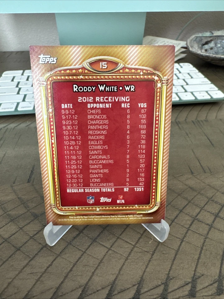 2013 Topps - 1000 yd. Club Roddy White #15 - Image 2 of 2