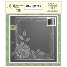 Lisa Horton Crafts Embossing Folder And Die 5"X7"-Ornate Framed Rose