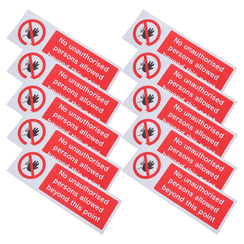  10pcs No Entrance Warning Sign Stickers Safety Do Not Enter Labels Security - Image 4 of 4
