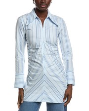 Ganni Twill Stripe Fitted Tunic Women's