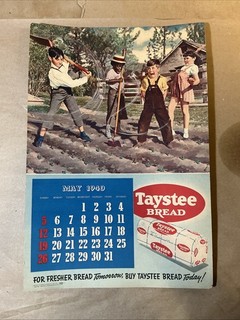 May 1940 Taystee Bread Our Gang Advertising Calendar As Is INV AC07 12