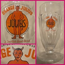 VTG Orange Julius DEVILISH GOOD DRINK Devil GLASS Restaurant Souvenir Promo Cup