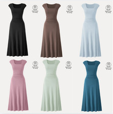 NEW Oglmove Eco-SkinKiss® SkinKiss Cooling Square Neck Ruched Midi Bra Dress
