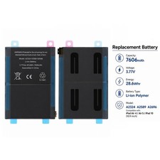 For iPad Air 4/5 10.9" Gen iPad 10 A2324 A2589 A2696 Battery Replacement 7606mAh