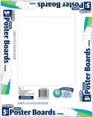ArtSkills 11'' x 14'' Poster Board - School & Craft Supplies - White - 5 Count Pk