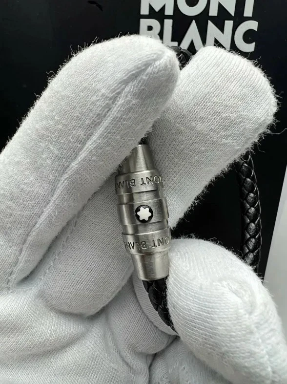 Montblanc Meisterstück Bracelet Men Leather Silver Stainless Steel 21cm-Full Box - Image 3 of 4