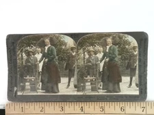 Original Keystone Stereoview Peasant Woman Wearing Enormous Headdress Germany