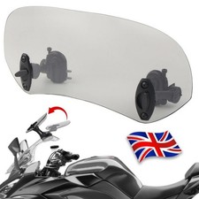 Motorcycle Clip On Windshield Wind Screen Smoke Deflector Extension Spoiler UK