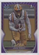 2022 Bowman U Chrome Purple Refractor 366/399 John Emery Jr John Emery #67 pe8