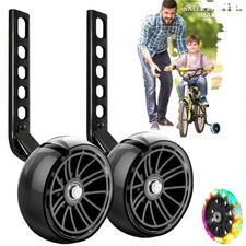Training Wheels Bicycle for 12/14/16/18/20Inch Bike W/Flash Light Wheel 1 Pair
