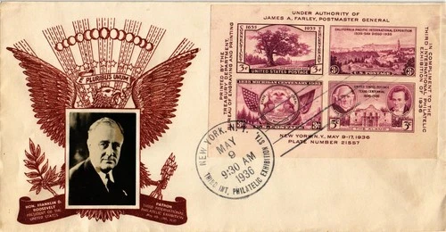 Dr Jim Stamps FDC 3rd Int'l Philatelic Exhibition Sheet Crosby Cachet Monarch