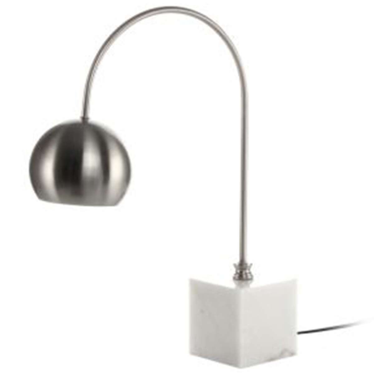Lampe à poser en marbre Bella 58cm blanc et argent pour salon