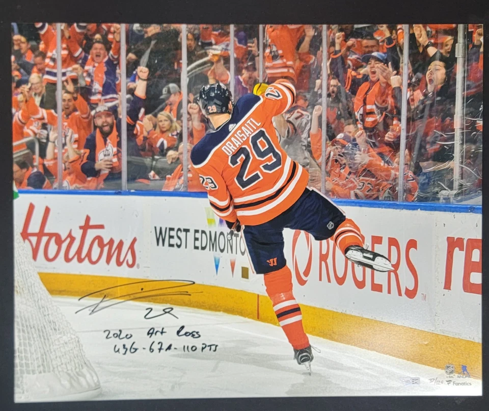 Фотография с автографом Леона Драйзайтля 16x20 Edmonton Oilers Art Ross Fanatics /129