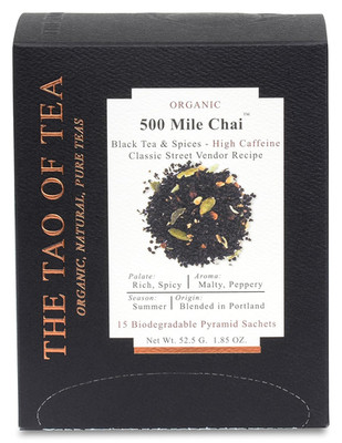 500 Mile Chai Box Pyramid Sachets, 1.85 Ounce
