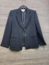 Jones New York Blazer Jacket Women's Size 10 Navy Blue Two Buttons Casual Career