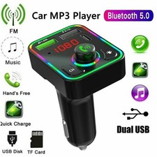 2PC Bluetooth 5.0 Car Wireless FM Transmitter Adapter 2USB PD Charger Hands Free