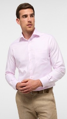 Eterna Dress Shirt Men Pink 46/18 Modern Fit Collared Button-Up Cotton Non Iron