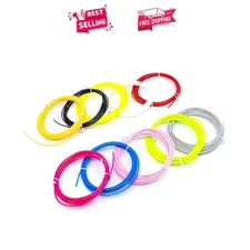Versatile 100 Feet PLA Filament Refill - 10 Colors for Creative 3D Drawing