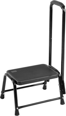 Heavy Duty Step Stool With Handle For Adults Seniors 350 lb Non Slip Black