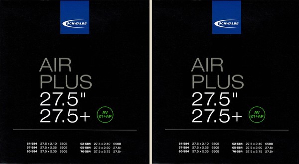 2X Schwalbe Air Plus 27.5 Plus Schlauch AV21+AP Schrader Ventil Fahrrad-image