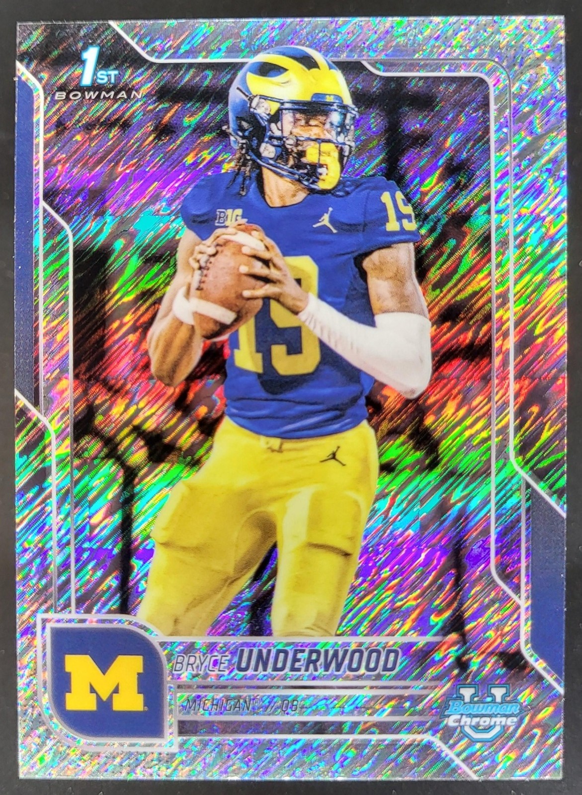 2025 Bowman Chrome University Bryce Underwood Shimmer Refractor 1st Prospect NE