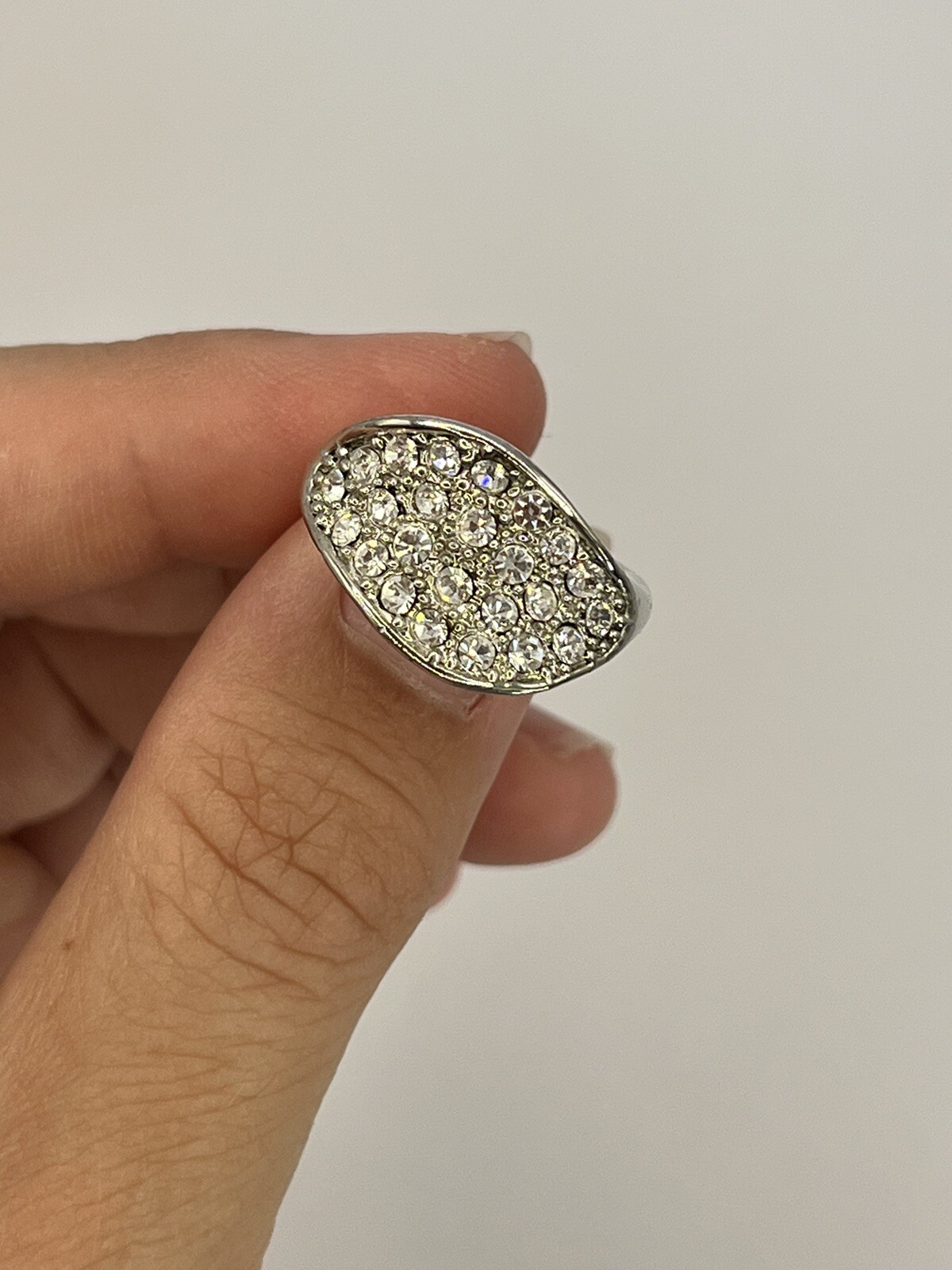 Mesmerizing Bombe Silver Rhinestone Ring - image 2