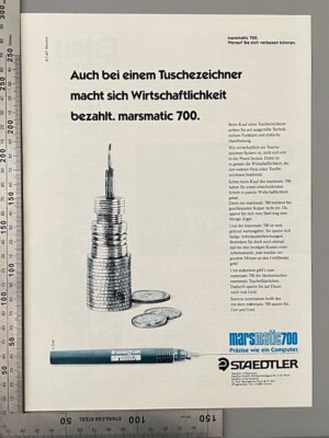 1983 Staedtler marsmatic 700 Tuschezeichner Original Vintage Werbung advert