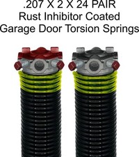 Pair Garage Torsion Springs .207 X 2" ID X 24" RUST INHIBITOR COATED