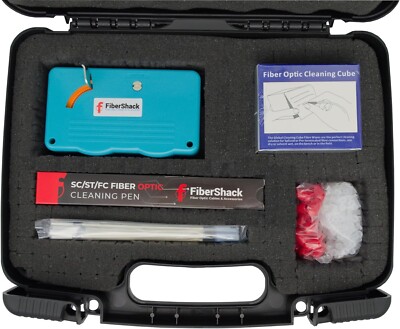 Fiber Cleaner Kit Professional 7 in 1 Hard Shell Fiber Optic Cleaning Set Case