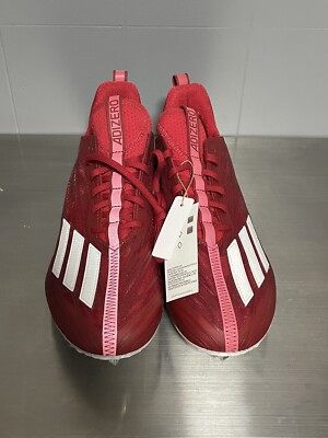 Size 11 - adidas Adizero Football Cleats Power Red Cloud White Brand New Adidas Adizero Football Cleats Power Red Cloud White GW5058  main image 2