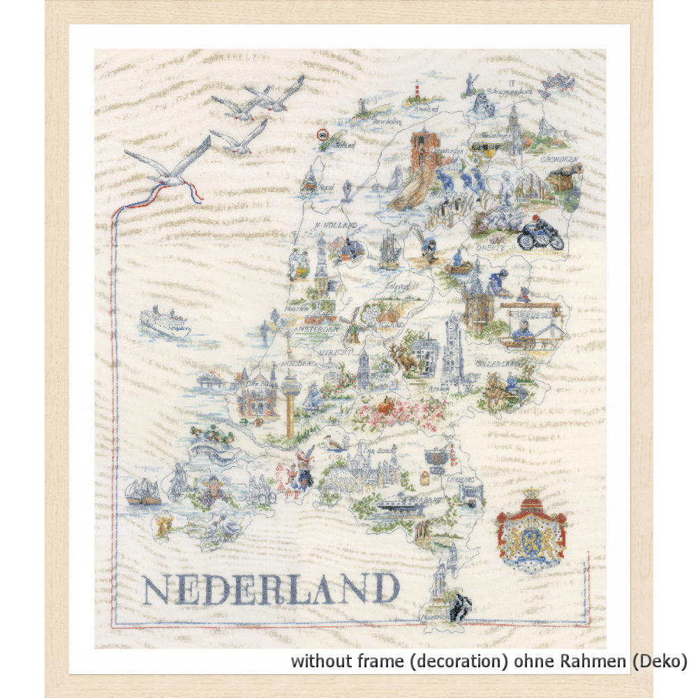Lanarte counted cross stitch kit Map of Holland