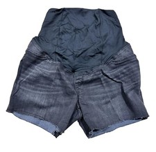 Isabel Maternity Crossover Midi Jean Shorts - by Ingrid  Isabel - 00/24 - Black