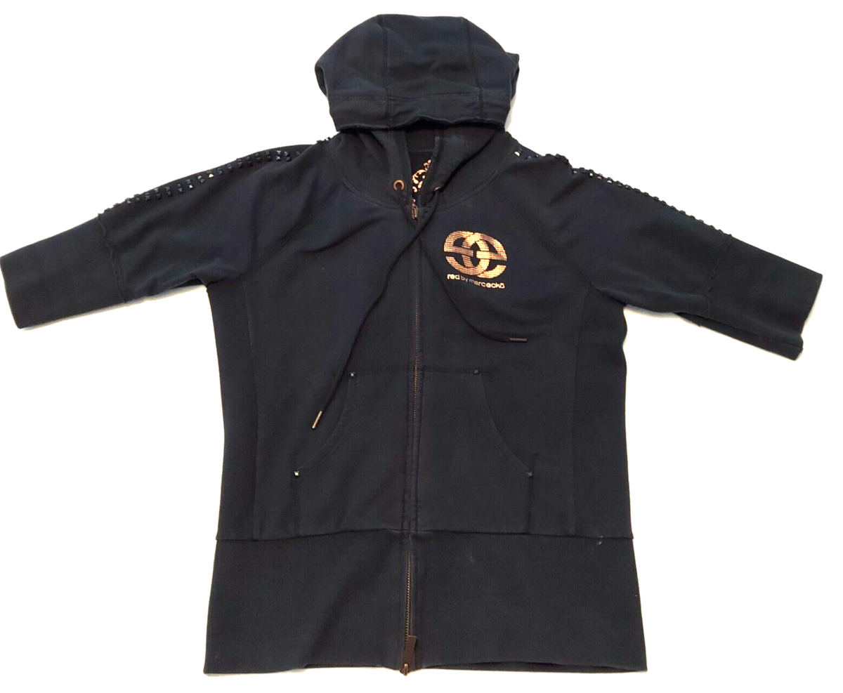 Red By Marc Ecko Womens Hooded Zip Jacket SzL Black Red By Marc Ecko Womens Hooded Zip Jacket SzL Black