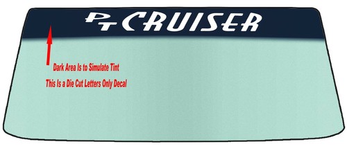 FITS PT CRUISER WINDSHIELD BANNER DIE CUT VINYL DECAL WITH APPLICATION TOOL - Picture 2 of 3