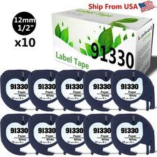 10 Pack 91330 Label Tape S0721510 for Dymo LetraTag LT-110T LT-100T QX 50