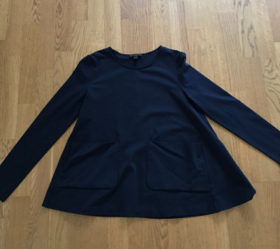 COS T-Shirt Damen Oberteil Shirt * Gr. S * dunkelblau * A-Linie * große Taschen