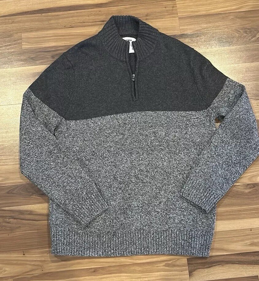 Sonoma Kohls Men’s Quarter-Zip Two-Tone Sweater XL NWOT