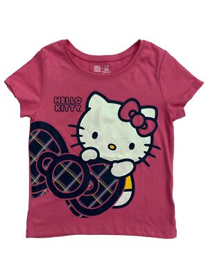 365 Kids Girls Pink Plaid Hello Kitty Tee Shirt T-Shirt 6 | eBay
