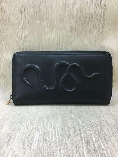 Auth Gucci Round Zipper Long Wallet 