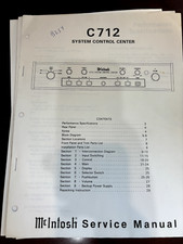 McIntosh C712 CONTROL CENTER Repair Service Manual  ORIGINAL 