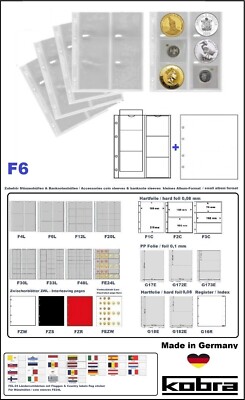10-Cobra-F6-Coin Sleeves-6-Compartments-up to-64-mm-with-White-Interleaves-ZWL