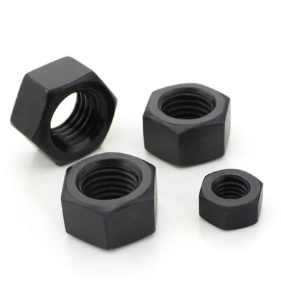 M2-M30 HEX FULL NUT HEXAGON NUTS HIGH TENSILE BLACK STEEL GRADE 8.8